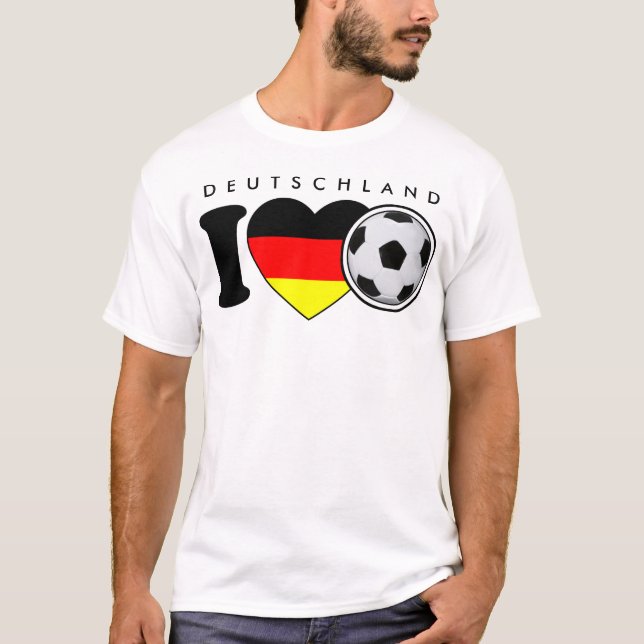 "I Love Fussball" - Mit beliebtem Deutschlandherz T-shirt (Framsida)
