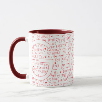I Love G You — Personalized Initial “G” Romantic D Mugg