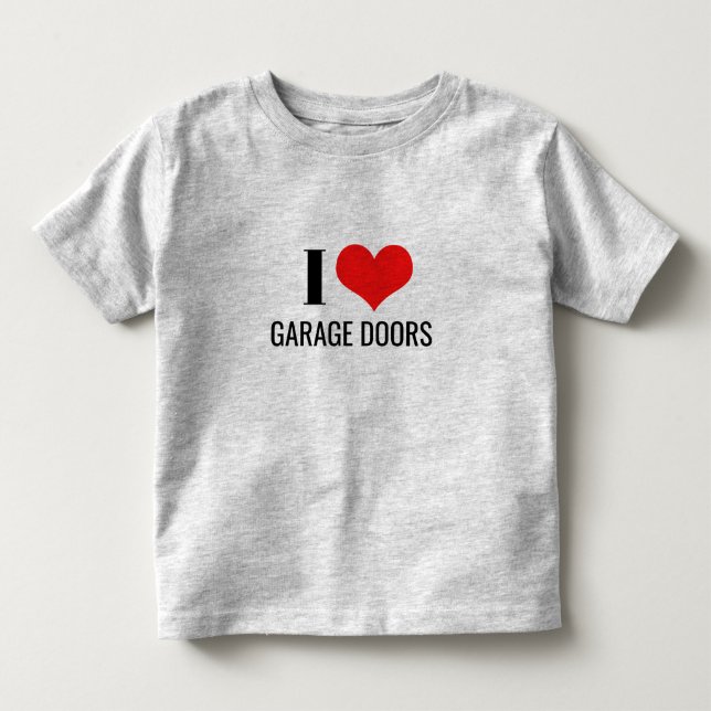 I Love Garage Doors Funny Christmas Red Heart Gift T Shirt (Framsida)