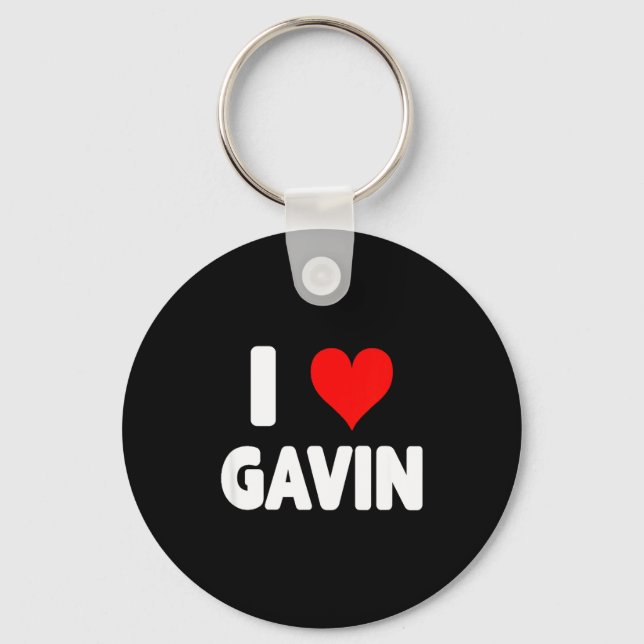 I Love Gavin - Heart  Nyckelring (Framsida)