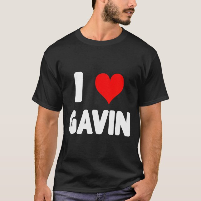 I Love Gavin - Heart  T Shirt (Framsida)