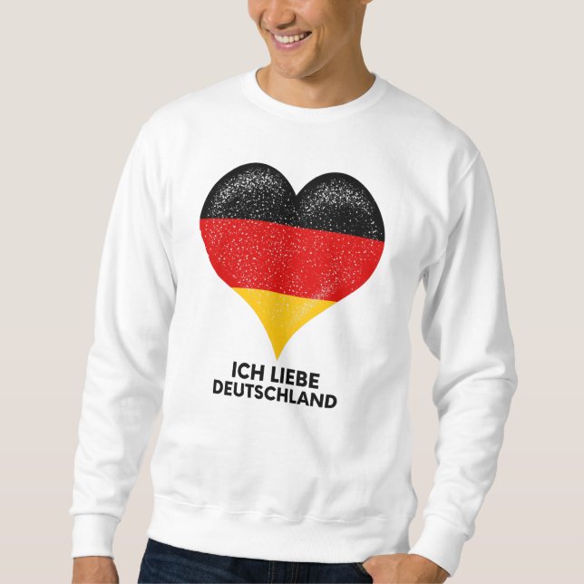 I love German people and Germany country Heart Lång Ärmad Tröja (Framsida)