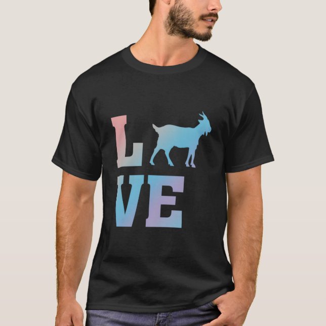 I Love Goats Goat Animal T Shirt (Framsida)