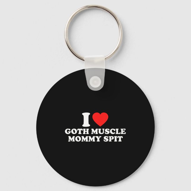 I Love Goth Muscle Mommy St  Nyckelring (Framsida)