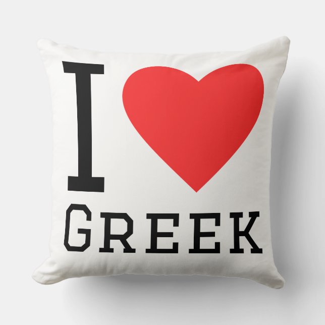 I love Greek  Kudde (Framsida)