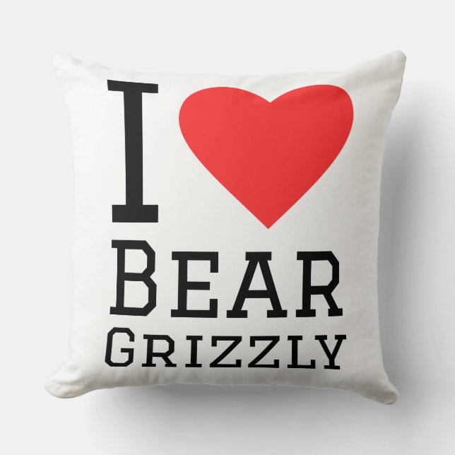 I love grizzly bear kudde (Framsida)