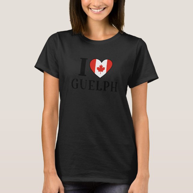 I Love Guelph Canada Heart Flag 1 T Shirt (Framsida)