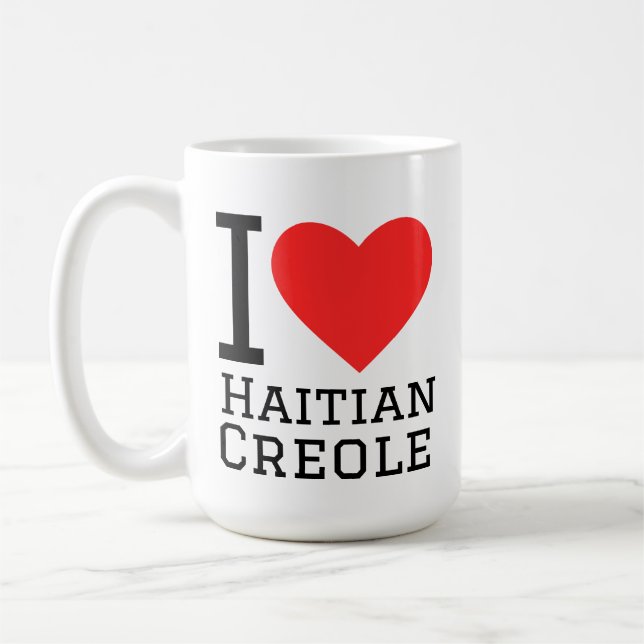 I love haitian creole  kaffemugg (Vänster)