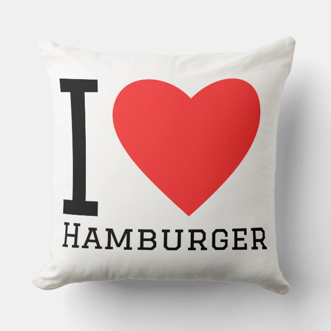 I love hamburguer kudde (Framsida)