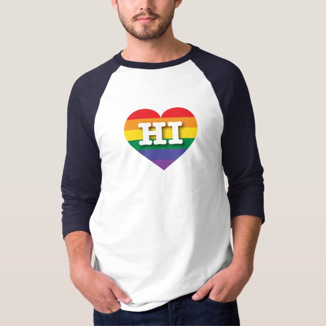 I love Hawaii Gay Pride  T Shirt (Framsida)