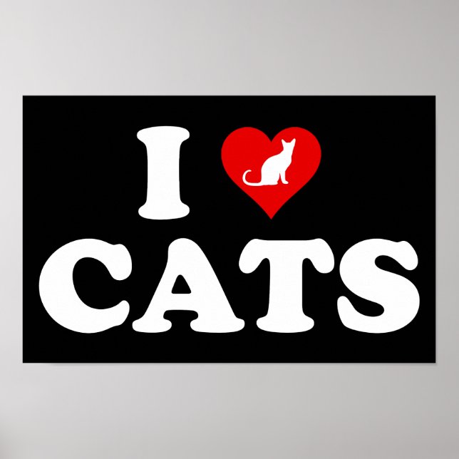 I Love (Heart) Cats Poster (Framsidan)