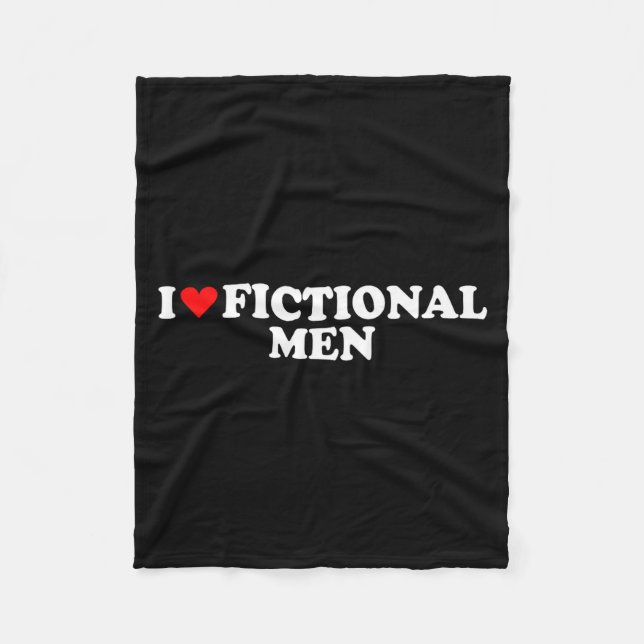 I Love Heart Fictional Men Simple Cute Funny Readi Fleecefilt (Framsidan)