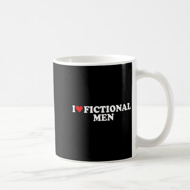 I Love Heart Fictional Men Simple Cute Funny Readi Kaffemugg (Höger)