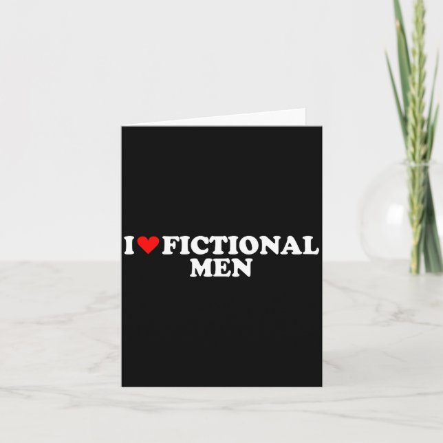 I Love Heart Fictional Men Simple Cute Funny Readi Kort (Framsida)