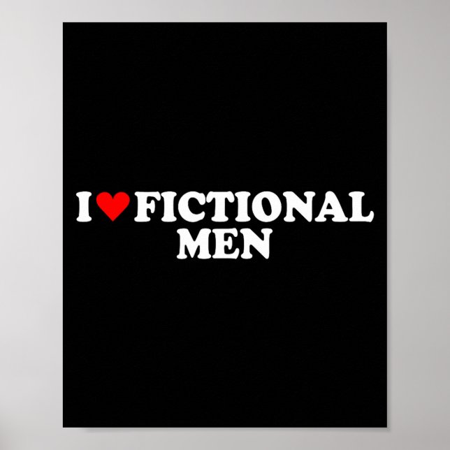 I Love Heart Fictional Men Simple Cute Funny Readi Poster (Framsidan)