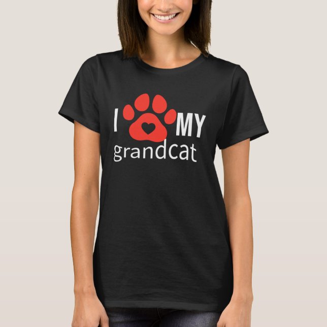 I love Heart Grandcat T Shirt (Framsida)