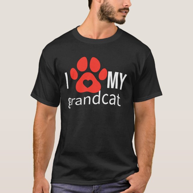 I love Heart Grandcat T Shirt (Framsida)