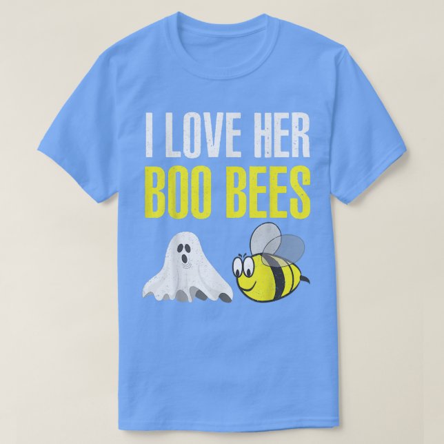 I Love Her Boo Bees Couples Halloween Adult Costum T Shirt (Design framsida)