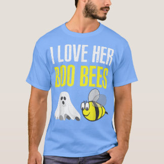 I Love Her Boo Bees Couples Halloween Adult Costum T Shirt