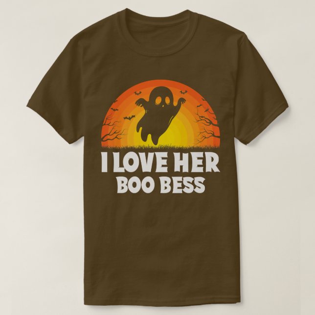 I Love Her Boo Bees Couples Halloween Adult Costum T Shirt (Design framsida)