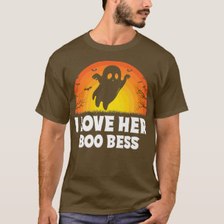 I Love Her Boo Bees Couples Halloween Adult Costum T Shirt