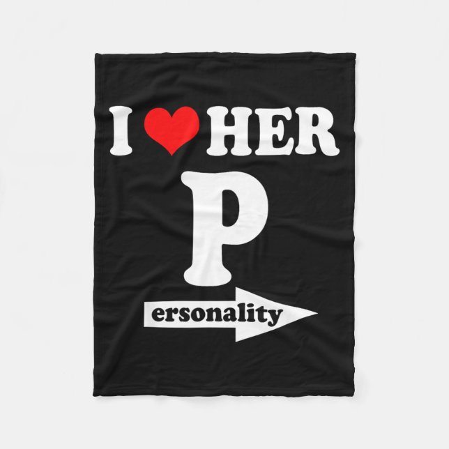 I Love Her Ity Funny Valentine's Day Couple Matchi Fleecefilt (Framsidan)