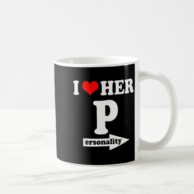 I Love Her Ity Funny Valentine's Day Couple Matchi Kaffemugg (Höger)