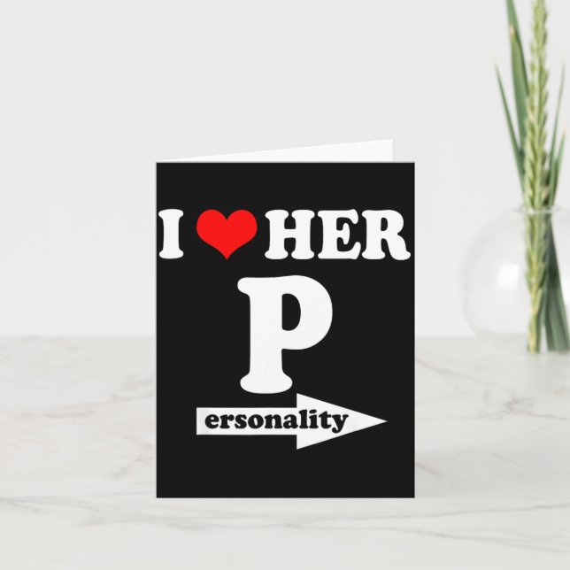 I Love Her Ity Funny Valentine's Day Couple Matchi Kort (Framsida)