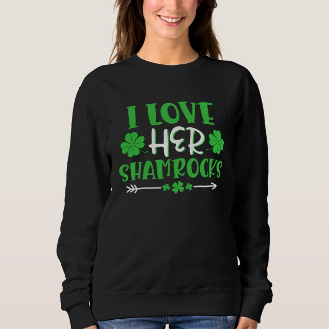 I Love Her Shamrocks  St Patrick's Day Matching Co T Shirt (Framsida)