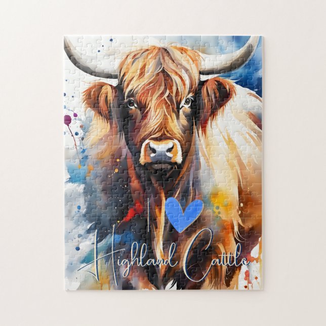 i love Highland Cattle Pussel (Vertikal)