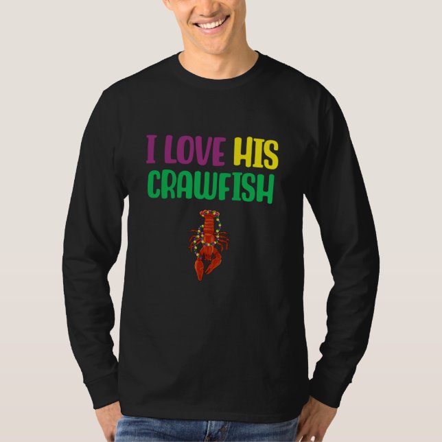 I Love His Crawfish Mardi Gras Matching Couple Gir T Shirt (Framsida)