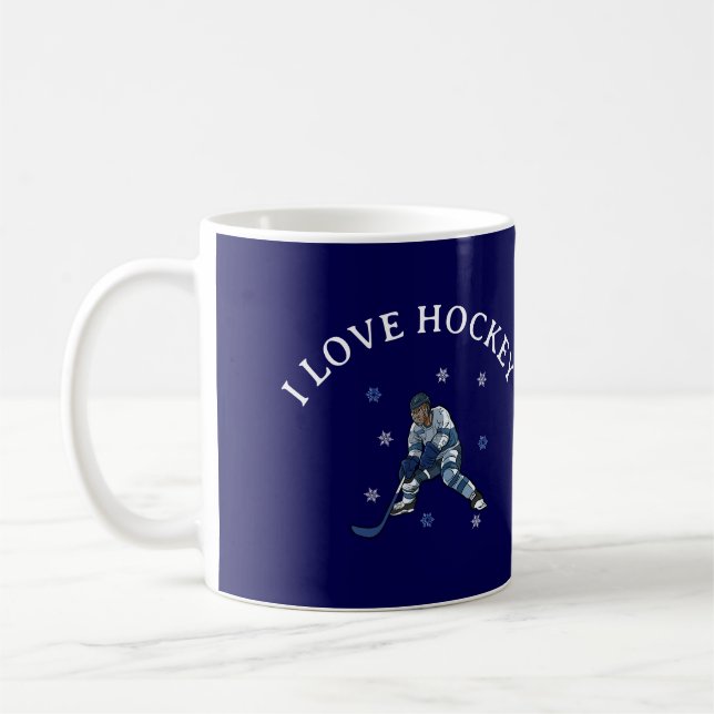 I Love Hockey Mug – Sport Lover Mug Kaffemugg (Vänster)