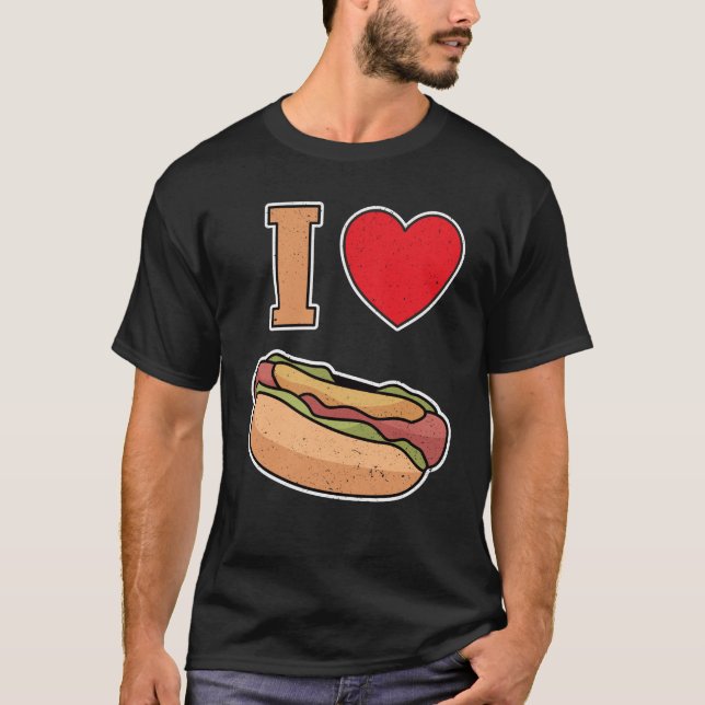 I love hot dogs t shirt (Framsida)