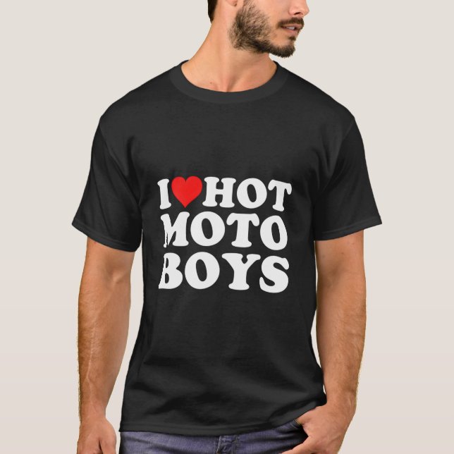 I Love Hot Moto T Shirt (Framsida)
