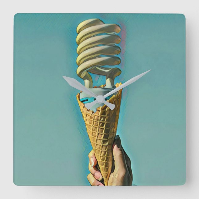 I love ice cream artwork fyrkantig klocka (Framsida)