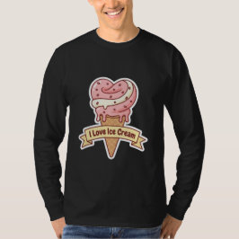 "I Love Ice Cream" Heart Swirl Cone  T Shirt