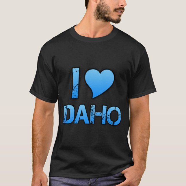 I Love Idaho Skate Style T Shirt (Framsida)