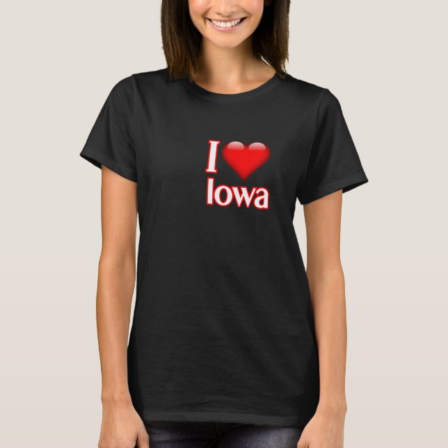 I Love Iowa T Shirt (Framsida)