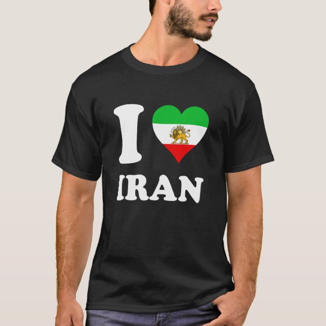 I Love Iran Lion T Shirt (Framsida)