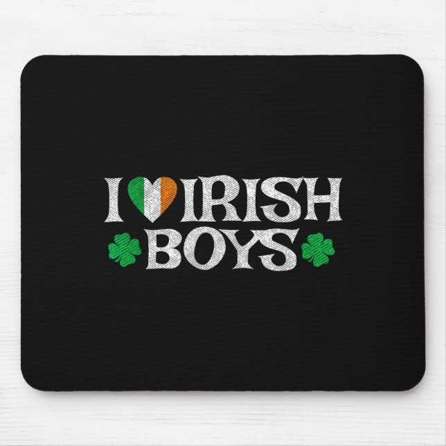 I Love Irish Boys Lucky Shamrock Heart Ireland Fla Musmatta (Framsidan)