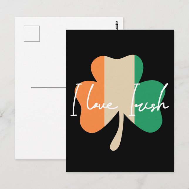 I love Irish! Vykort (Fram/baksida)