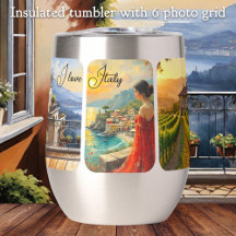 I Love Italy Art Photo Collage Insulated Tumbler