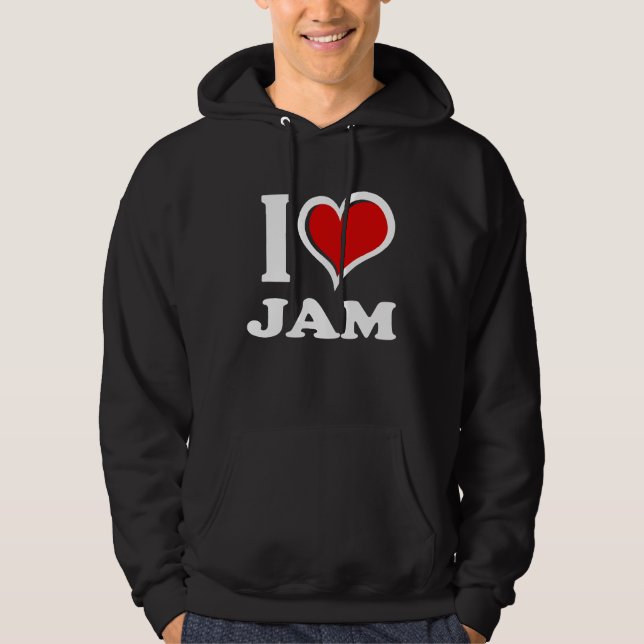 I Love Jam I Heart Hoodie (Framsida)