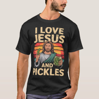 I Love Jesus And Pickles Shirt Cucumber Jesus Pick T