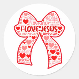 I LOVE JESUS BOWS RUNT KLISTERMÄRKE