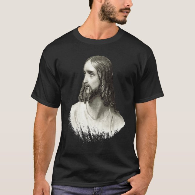 I love Jesus Jesus Christ portrait Saint Face  God T Shirt (Framsida)
