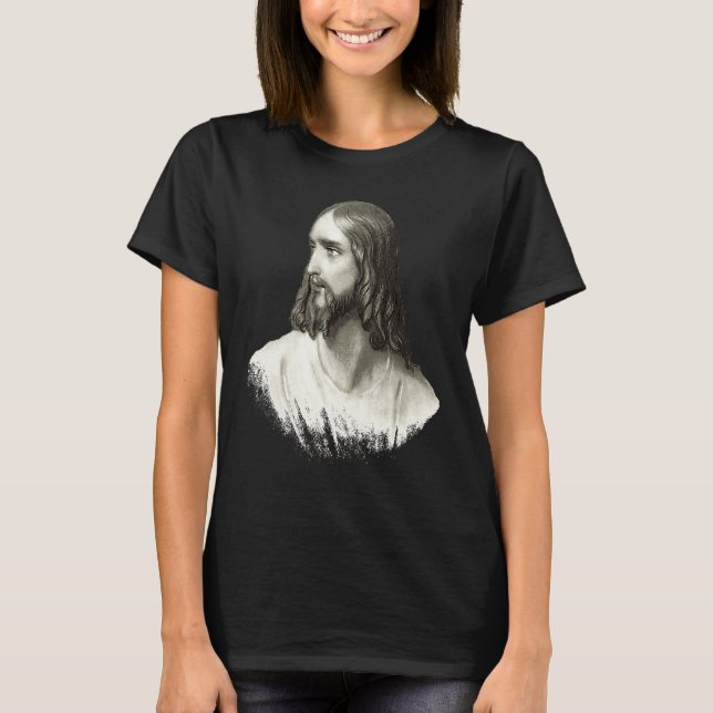 I love Jesus Jesus Christ portrait Saint Face  God T Shirt (Framsida)