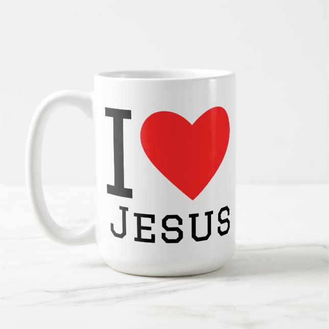 I love jesus kaffemugg (Vänster)