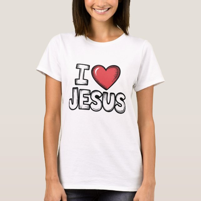 I Love Jesus T Shirt (Framsida)