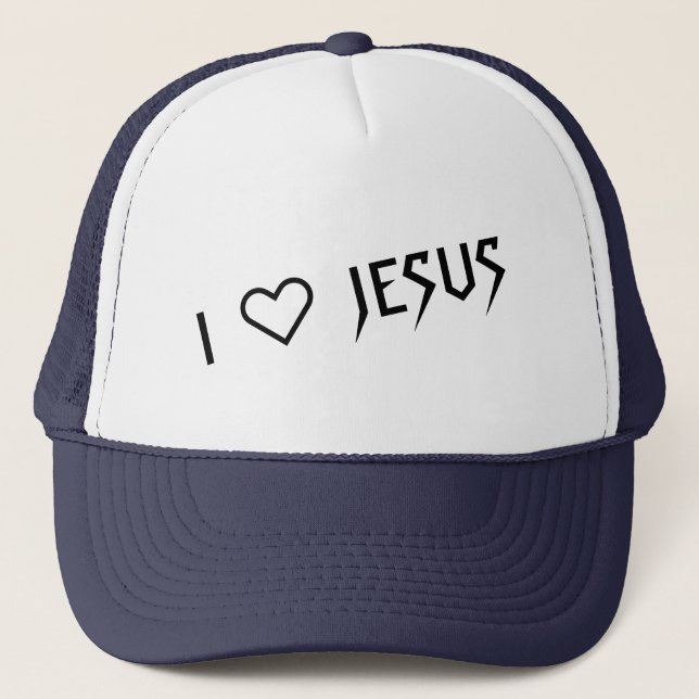 "I LOVE JESUS" TRUCKER HAT BY 303TATTOO KEPS (Framsida)